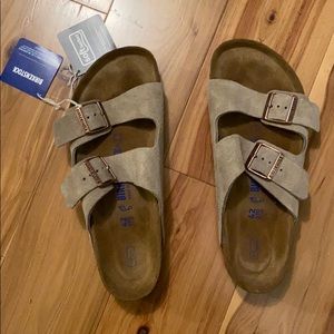 Birkenstock Arizona SoftBed Taupe Suede Size 9